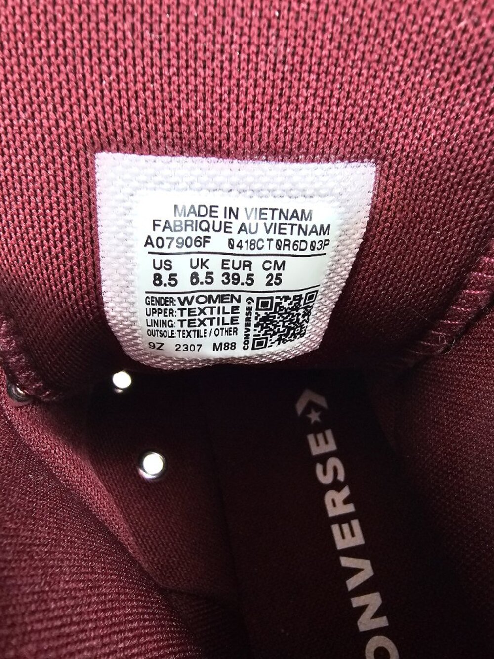 ✨Like New✨ Converse Chuck Taylor All Star High Top - Burgundy - Women's 8.5 - Picture 11 of 11